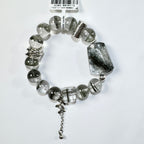 多形状ビーズ グリーンゴースト　デザインブレスレット