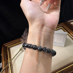 クールな雰囲気 ブラックルチルクォーツブレスレット