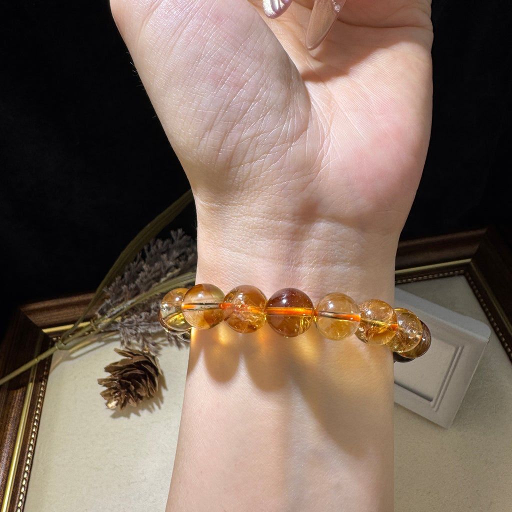 温かみのあるゴールドカラー イエロータワークォーツブレスレット