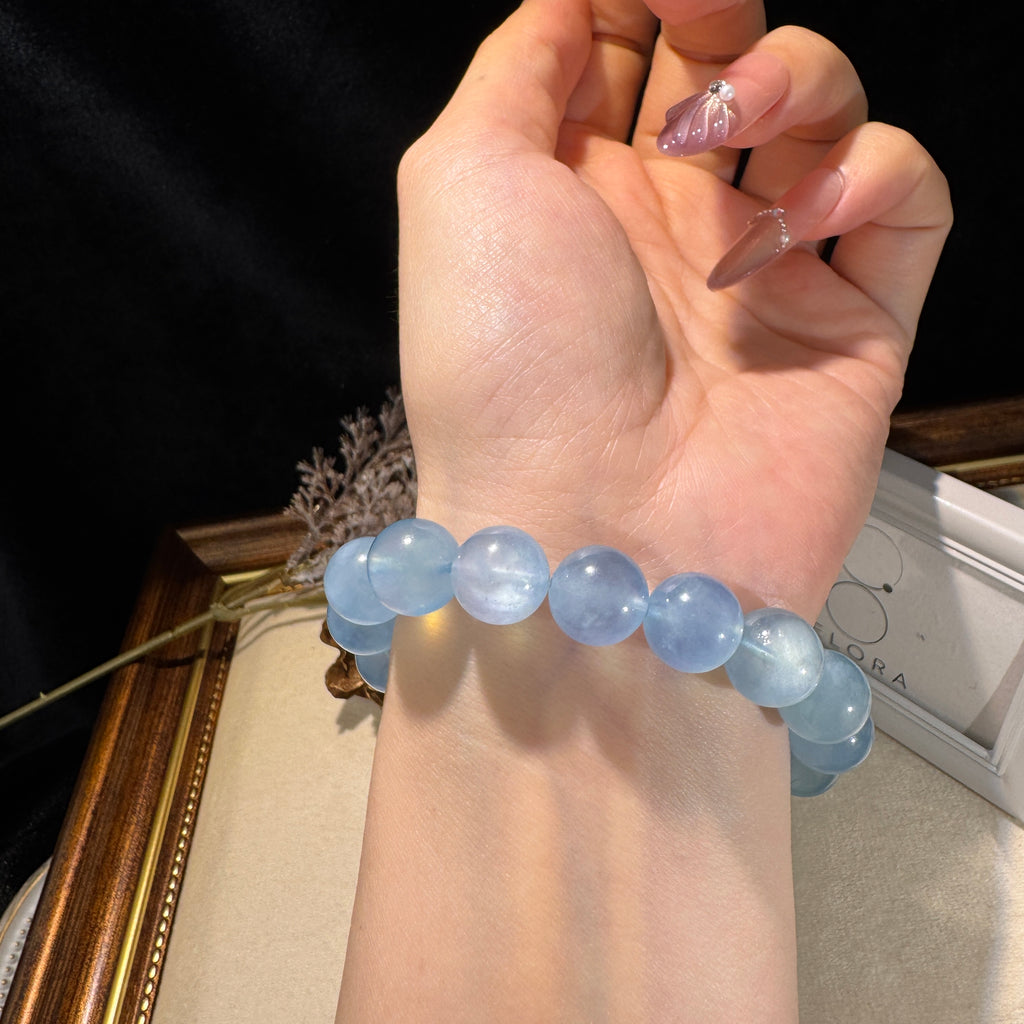 さわやか水色クリアストーン シンプルファッションブレスレット