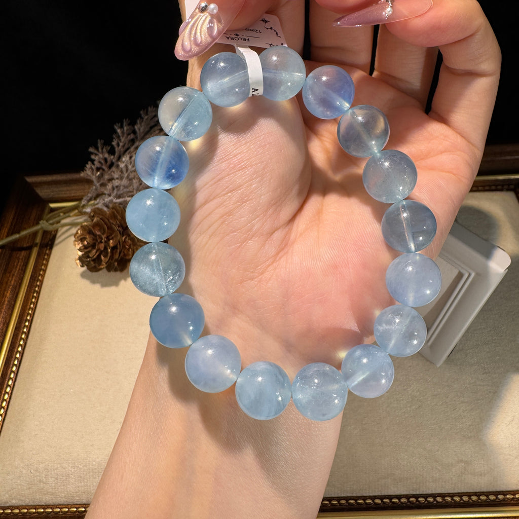 さわやか水色クリアストーン シンプルファッションブレスレット