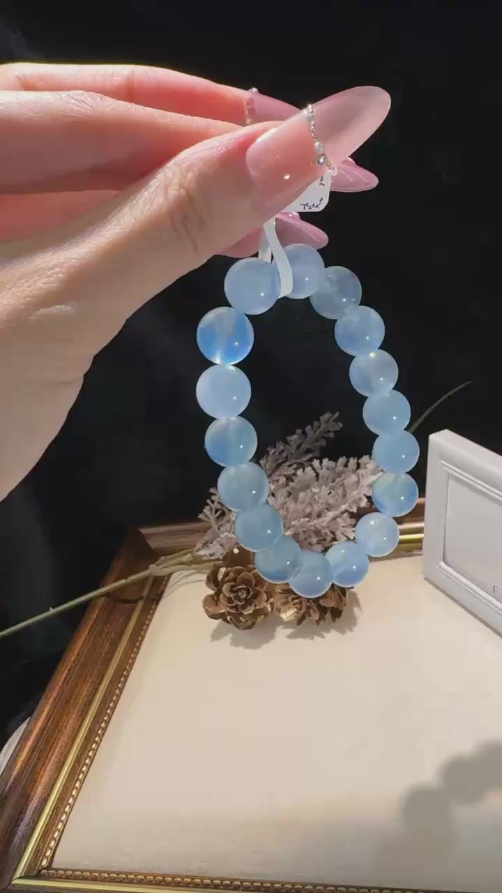さわやか水色クリアストーン シンプルファッションブレスレット