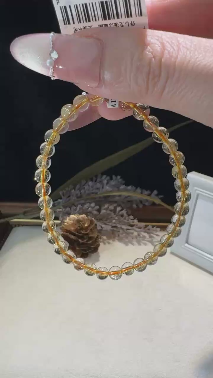 繊細なゴールドの輝き 　ルチルクォーツ　ブレスレット